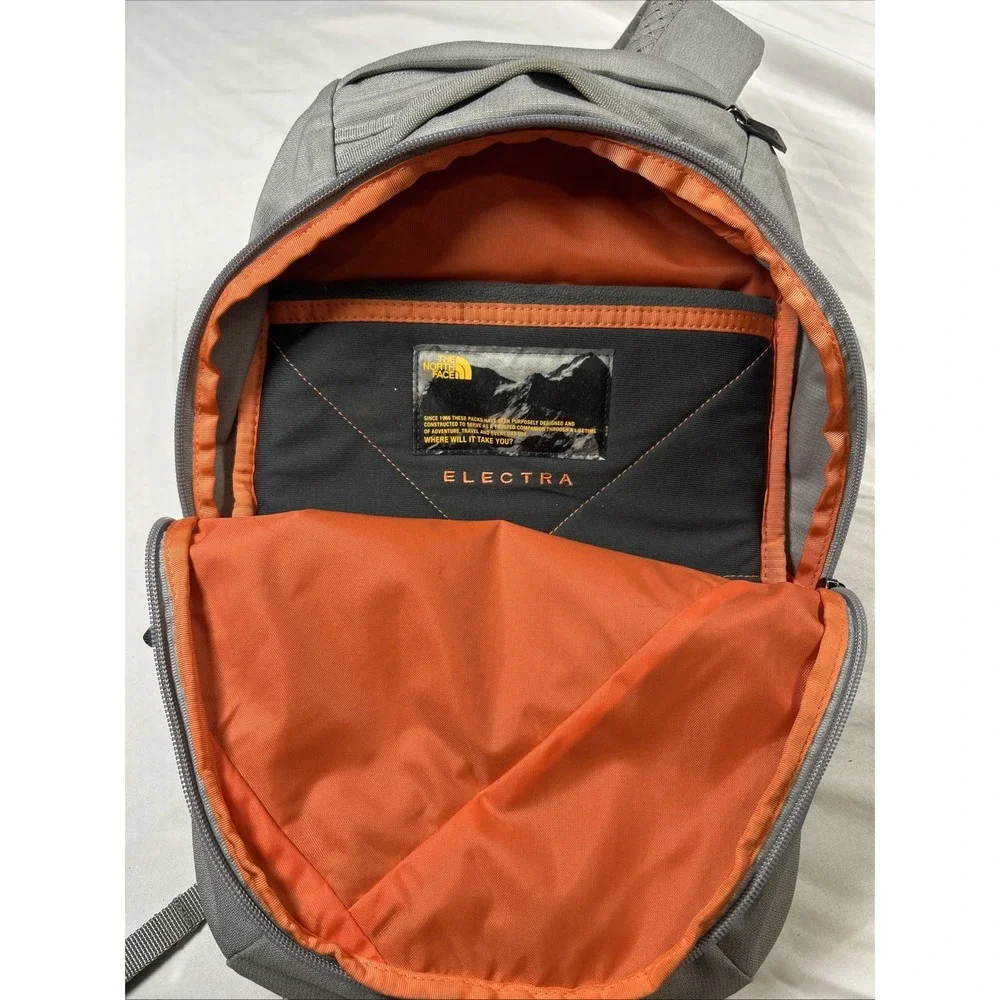 The North Face Electra Hiking Backpack Gray Zip Padded Straps Used